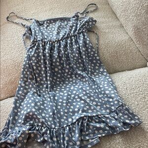Altar'd State backless Blue Dress with White Dots